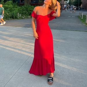 Reformation Red Butterfly Dress